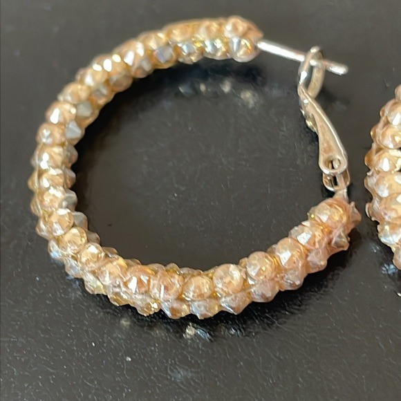 Swarovski Ballroom gold color small hoops - Picture 6 of 7